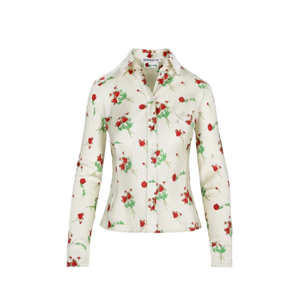 Dara Shirt in Lingerie Roses Red on Cream