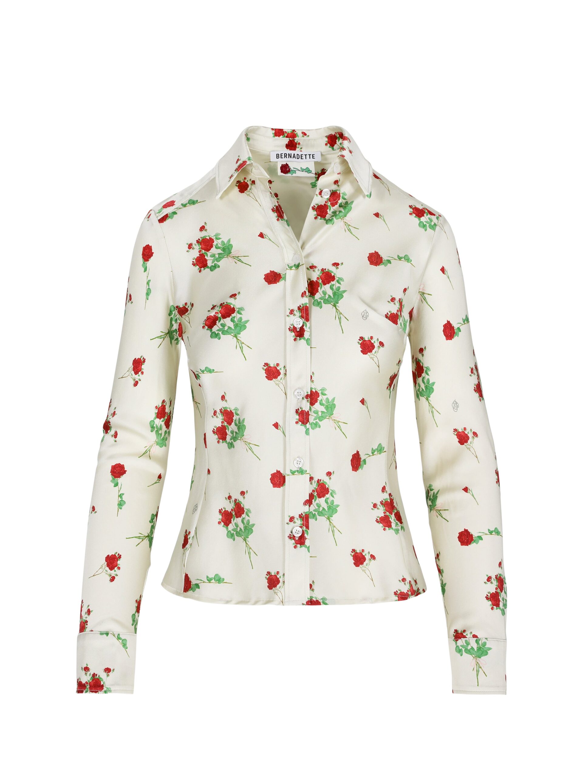 Bernadette Dara Shirt in Lingerie Roses Red on Cream | Tops | Luxury Shoes Bernadette Dara Shirt in Lingerie Roses Red on Cream | Tops | Luxury Shoes