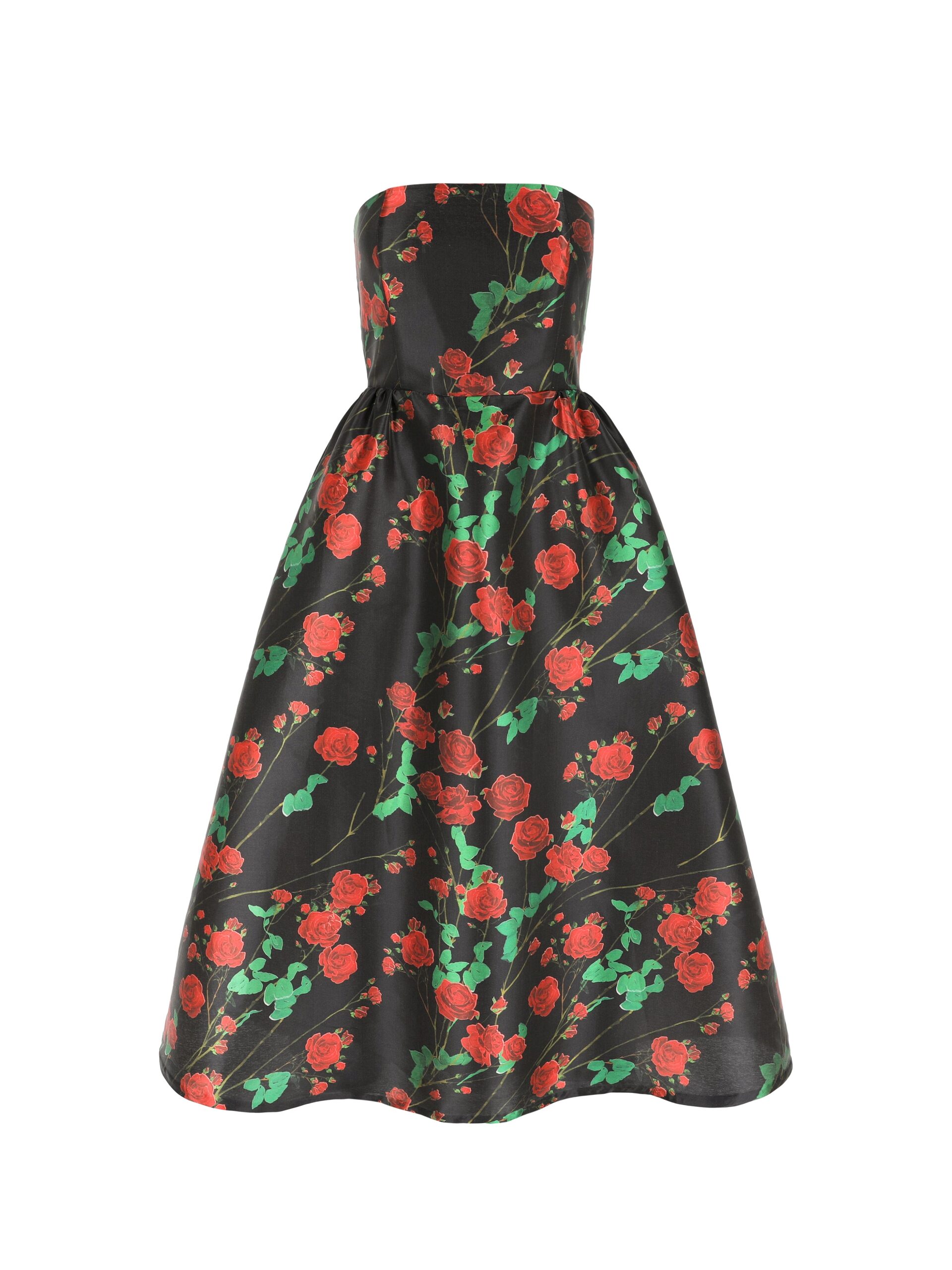 Bernadette Dress Dette in Rosebranches Red on Black | Dresses | Luxury Shoes Bernadette Dress Dette in Rosebranches Red on Black | Dresses | Luxury Shoes