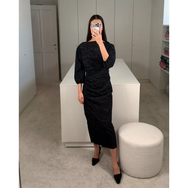 Dress Ezra in Black Moire - Image 3