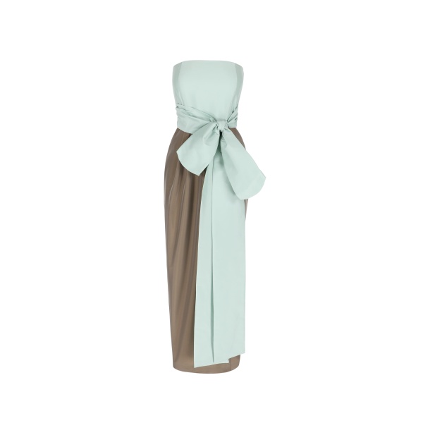 Bernadette Dress Lina in Morning Mist and Mocha | Dresses | Luxury Shoes 