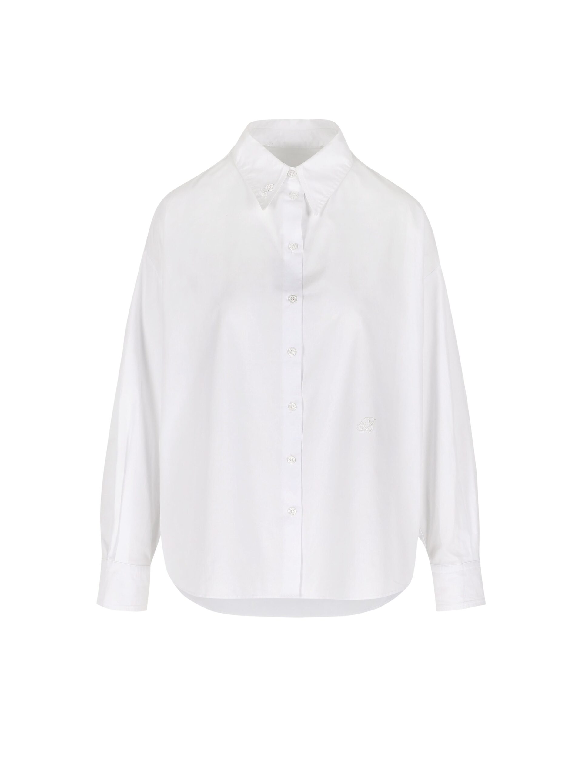 Bernadette Everett Monogram Shirt Embroidered in White Monogram Embroidery on Optic White Bernadette shirt