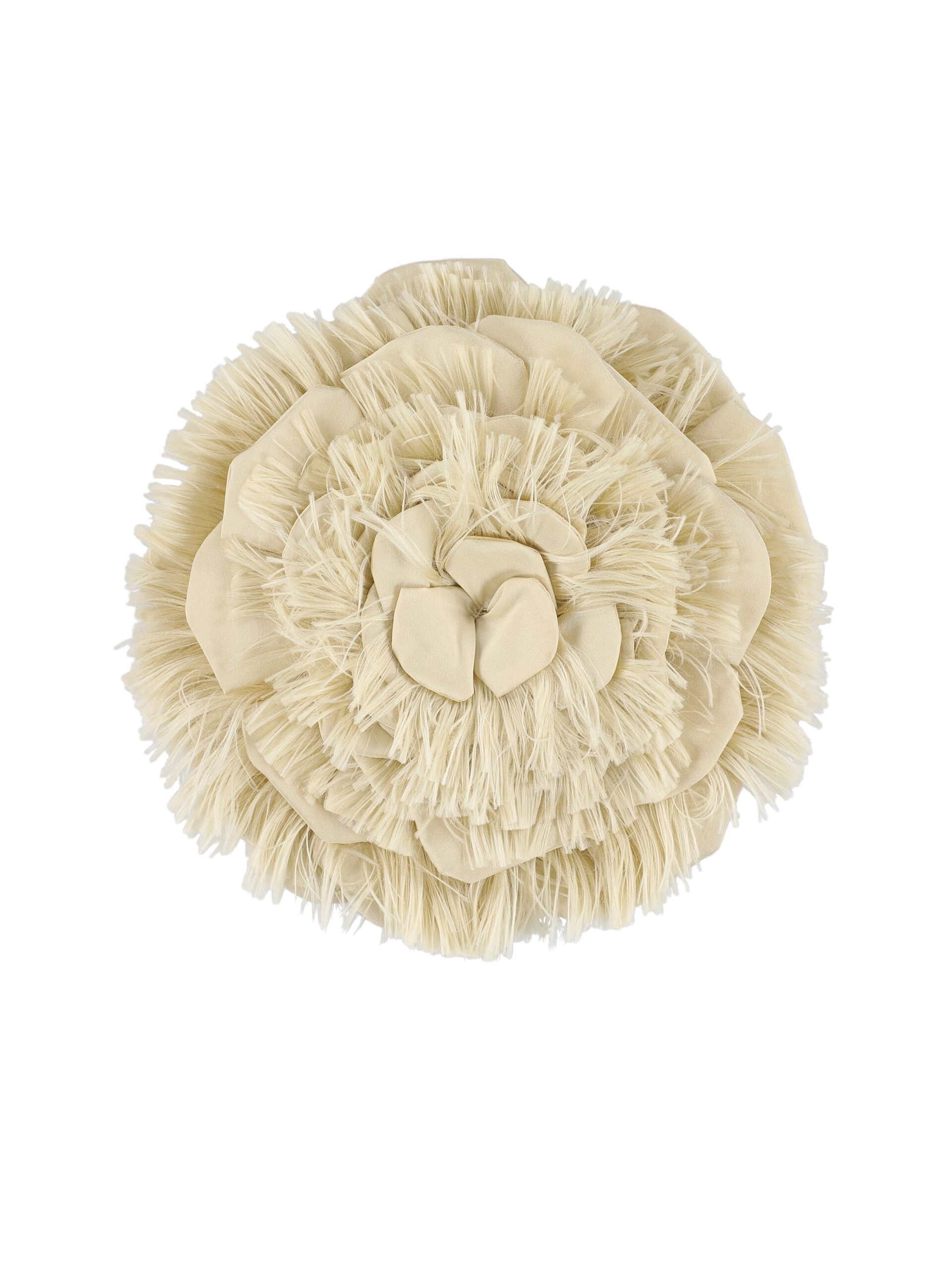 Bernadette Frayed Camellia Brooch in Cream | Jewelry | Luxury Shoes Bernadette Frayed Camellia Brooch in Cream | Jewelry | Luxury Shoes