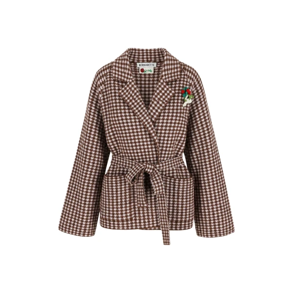 Kallas Robe in Brown and Pink Gingham Knit