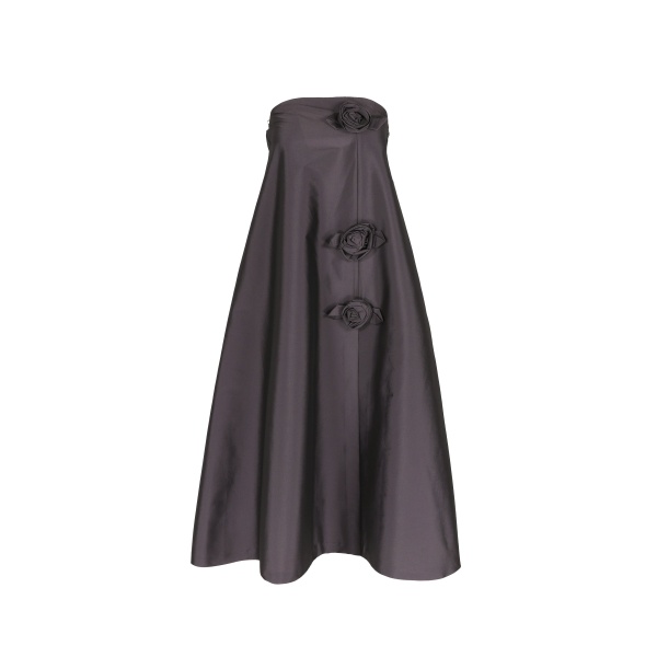 Bernadette Midi Dress Rosette in Plum | Dresses | Luxury Shoes 