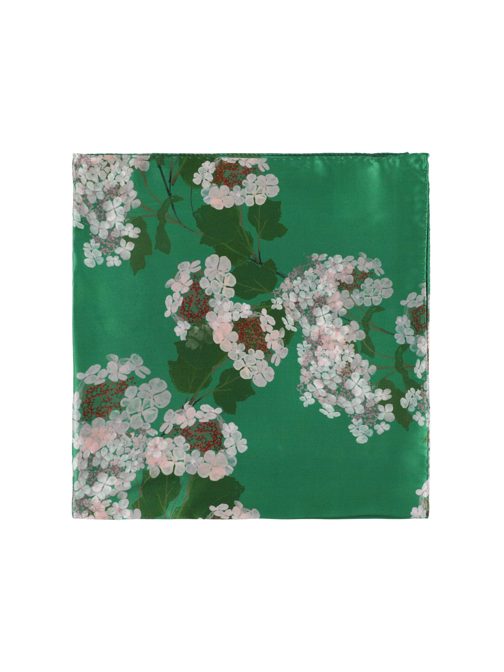 Bernadette Silk Scarf in Hydrangea on Green | Accessories | Luxury Shoes Bernadette Silk Scarf in Hydrangea on Green | Accessories | Luxury Shoes