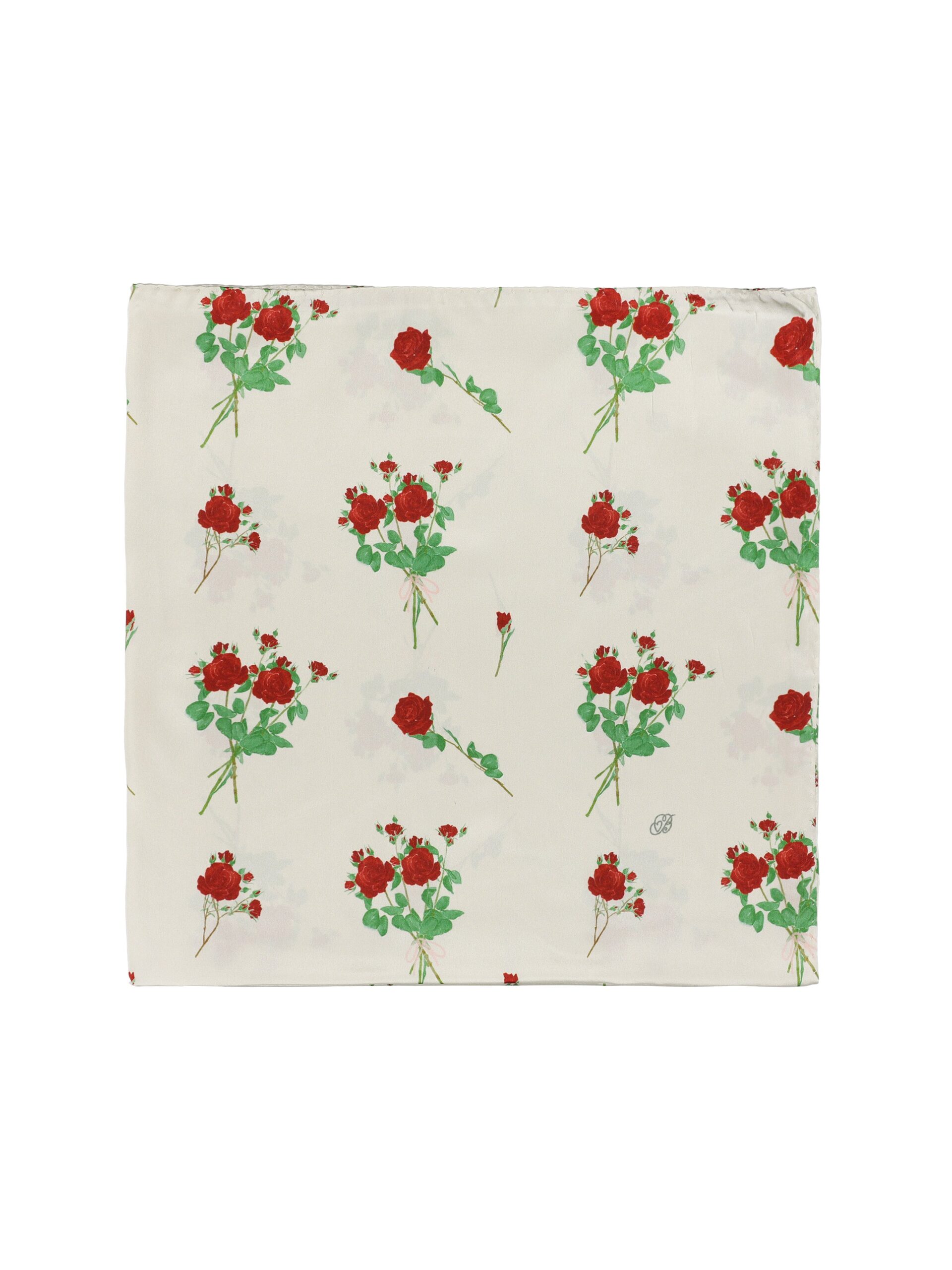 Bernadette Silk Scarf in Lingerie Roses Red on Cream | Accessories | Luxury Shoes Bernadette Silk Scarf in Lingerie Roses Red on Cream | Accessories | Luxury Shoes