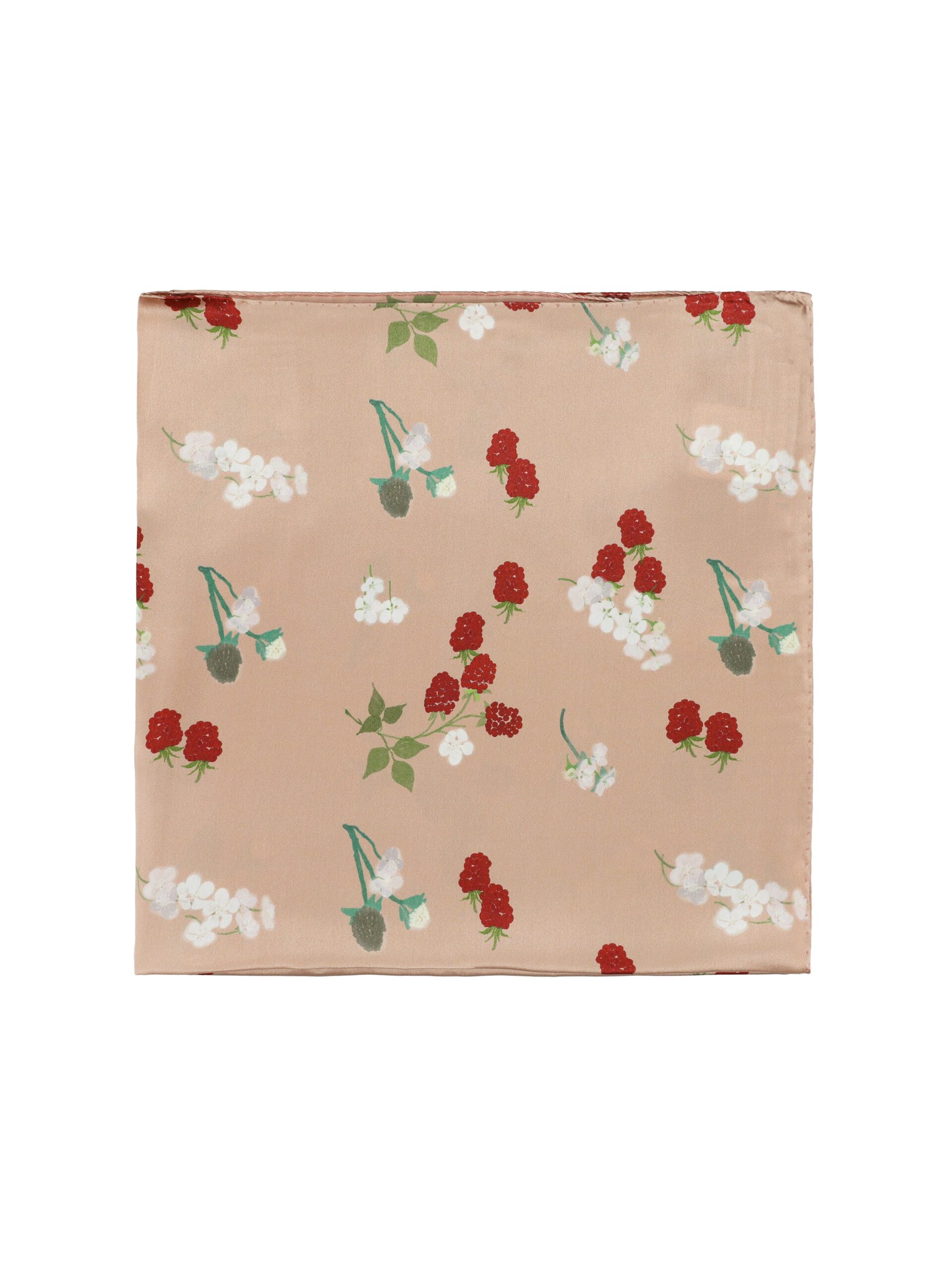 Bernadette Silk Scarf in Red Berries on Pink | Accessories | Luxury Shoes Bernadette Silk Scarf in Red Berries on Pink | Accessories | Luxury Shoes