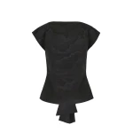 Bernadette Top Atticus in Black Moire | Tops | Luxury Shoes 