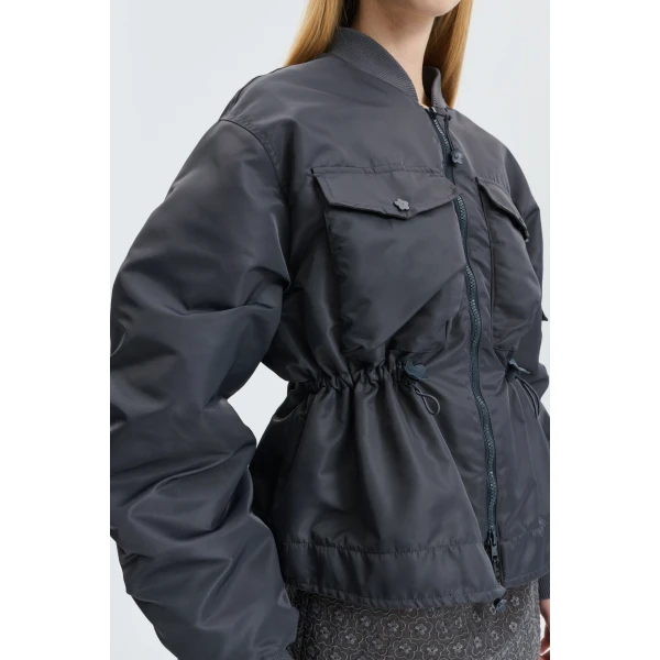 grey bomber jacket