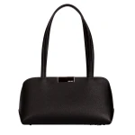 Ateliers Auguste Passy East West Silver Edition in Black Pebble Leather bag