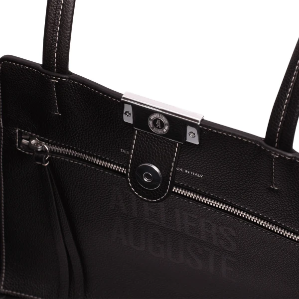 Ateliers Auguste Sévigné Silver Edition in Black Pebble Leather bag