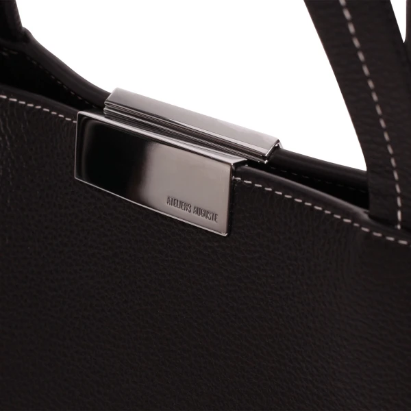 Ateliers Auguste Sévigné Silver Edition in Black Pebble Leather bag