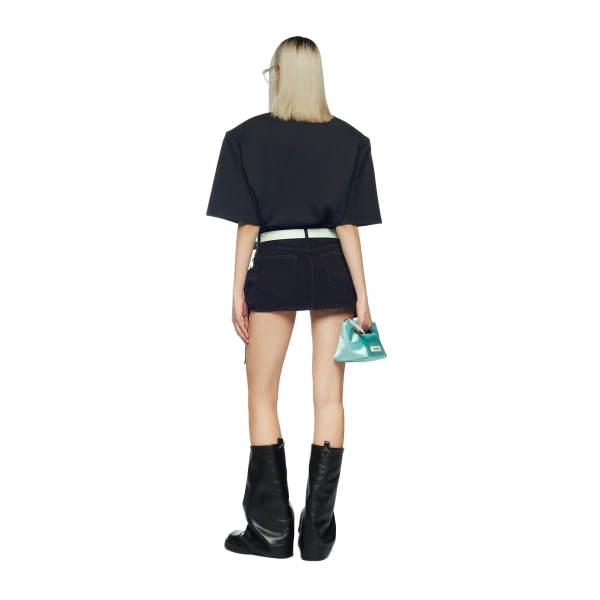 Attico black denim skirt