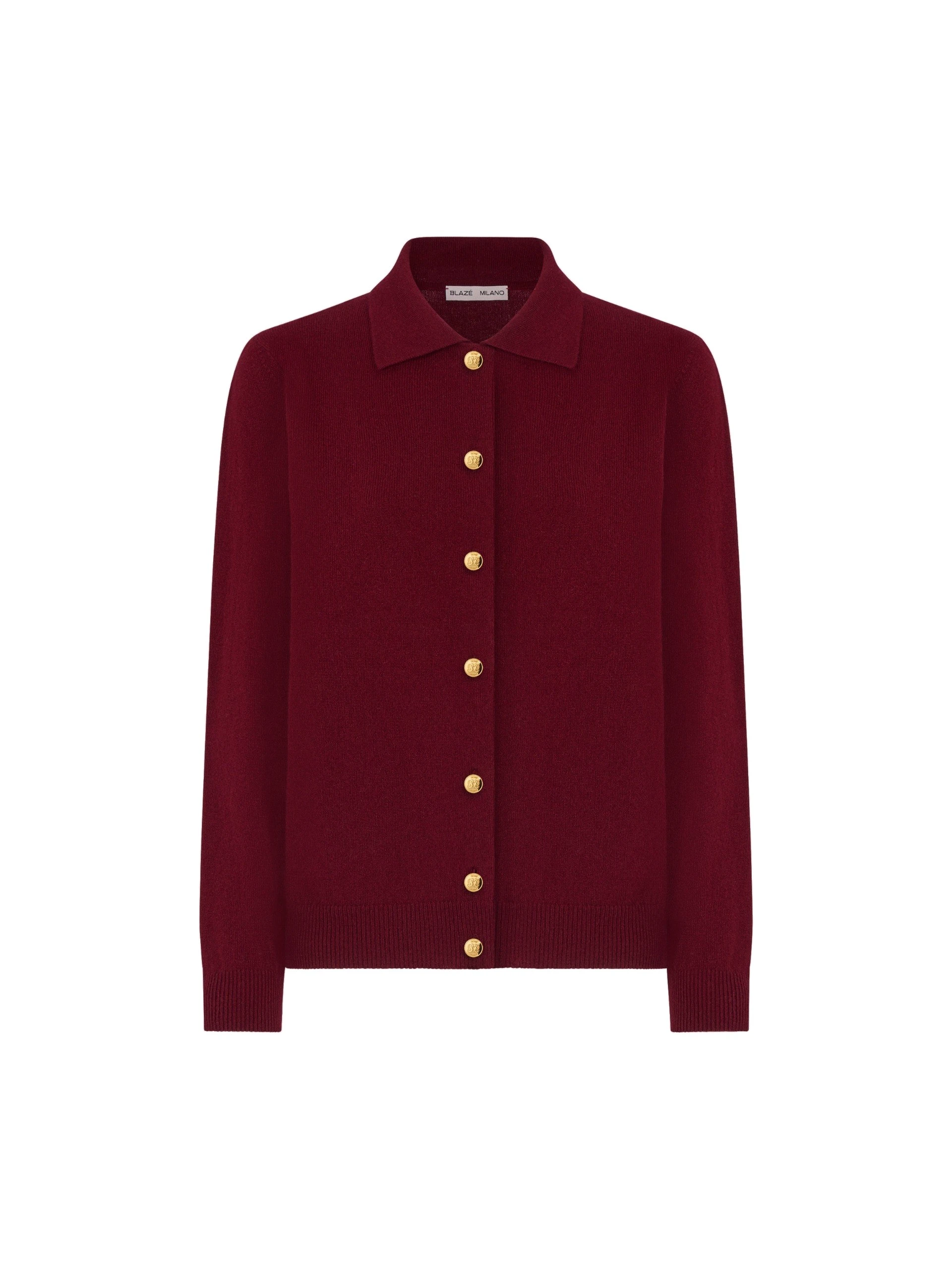 Blaze-Milano-Highland-Ines-Polo-Cardigan-in-Highland-Bordeaux Blazé Milano
