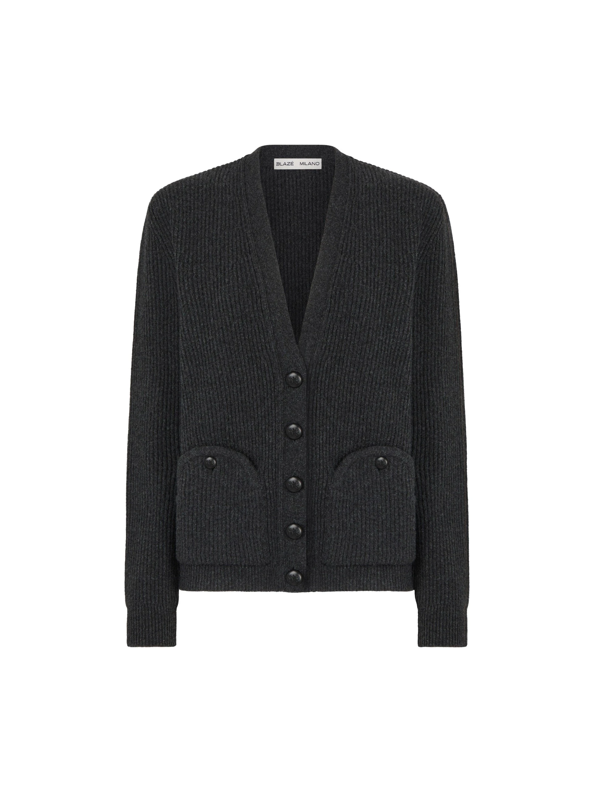 Blaze-Milano-Highland-Uda-V-Neck-Cardigan-in-Highland-Black Blazé Milano