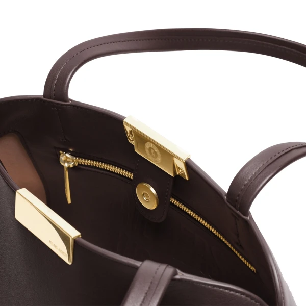 Ateliers Auguste Passy East West in Chocolate Smooth Leather bag