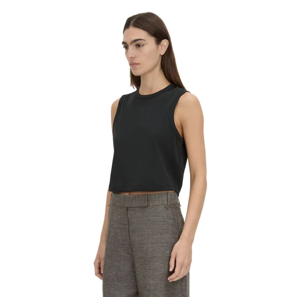 Camilla and Marc Alba Crop Rib Tank in Black