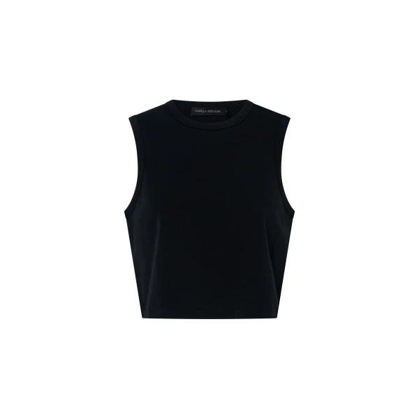 Camilla and Marc Alba Crop Rib Tank in Black | Tops | Luxury Shoes 