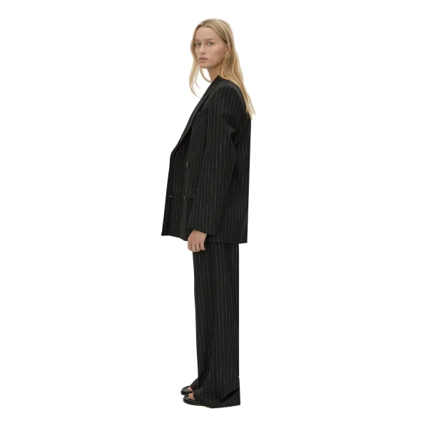 Camilla and Marc Alvar Double Breasted Blazer in Black and White Stripe