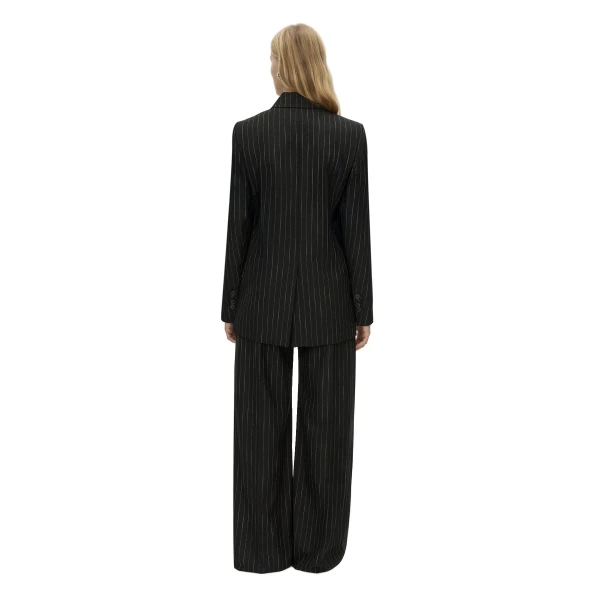 Camilla and Marc Alvar Double Breasted Blazer in Black and White Stripe