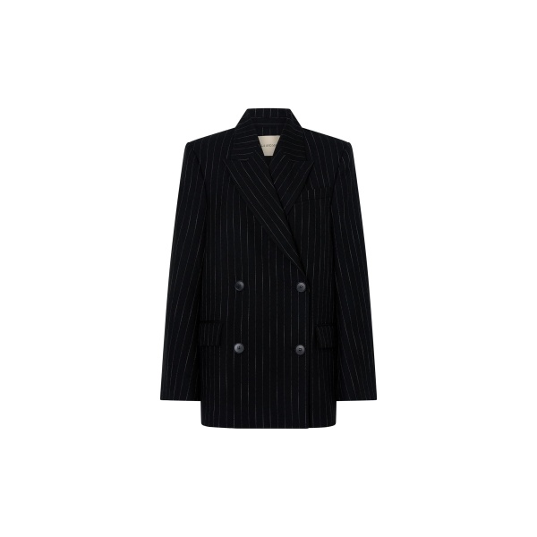 Camilla and Marc Alvar Double Breasted Blazer in Black and White Stripe | Jackets | Luxury Shoes 