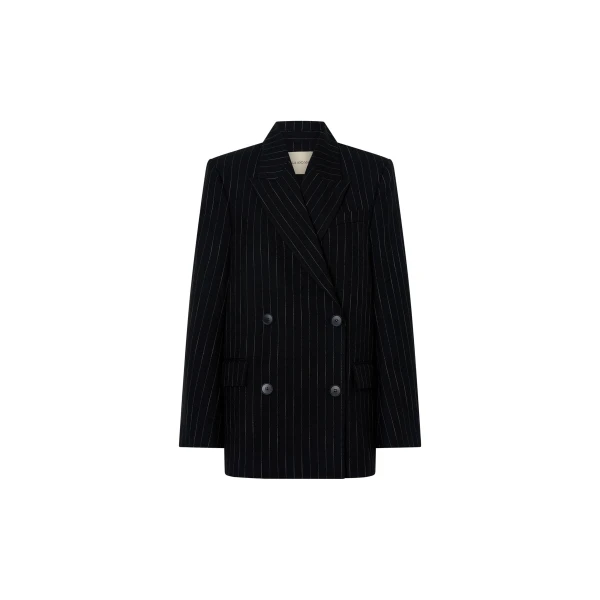 Camilla and Marc Alvar Double Breasted Blazer in Black and White Stripe | Jackets | Luxury Shoes 