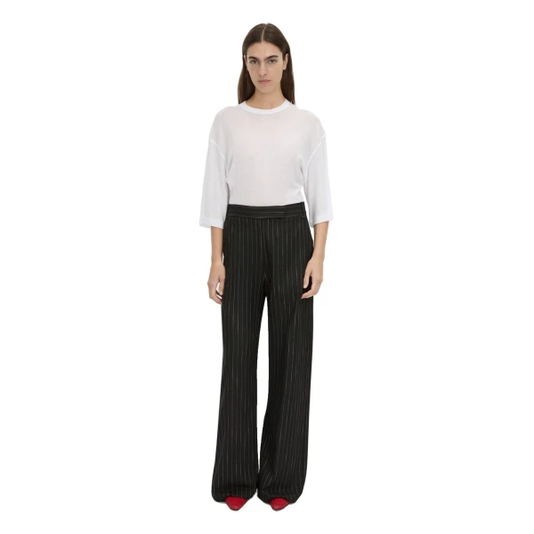 Camilla and Marc Alvar Relaxed Pant in Black and White Stripe