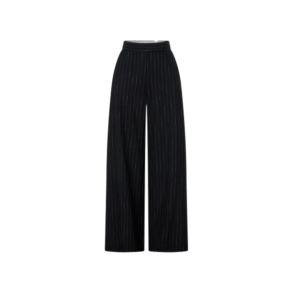Alvar Relaxed Pant in Black and White Stripe