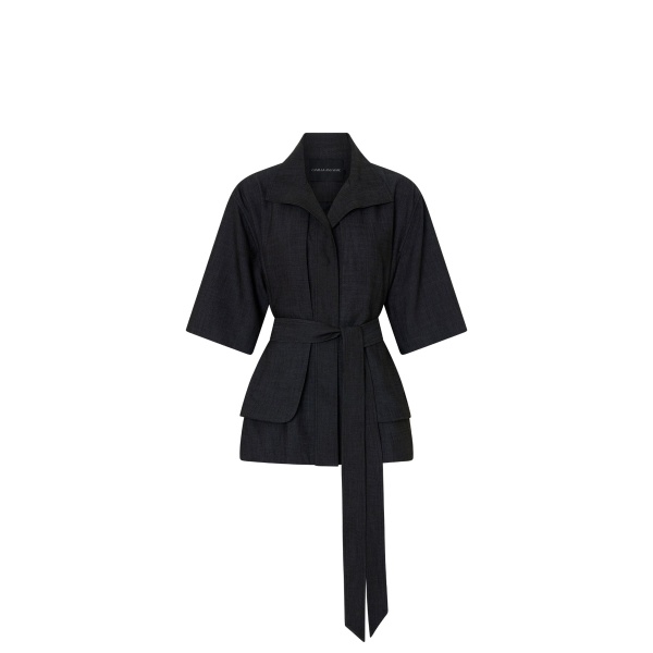 Camilla and Marc Arlowe Short Sleeve Jacket in Denim Navy | Jackets | Luxury Shoes 