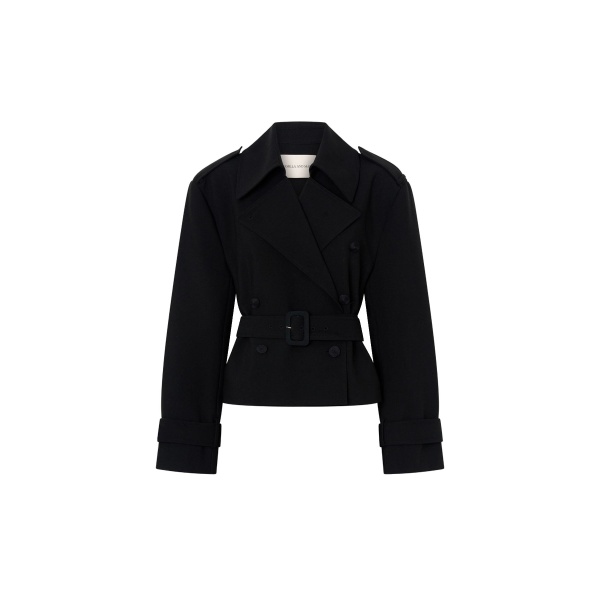 Camilla and Marc Asena Short Trench in Black | Coats | Luxury Shoes 
