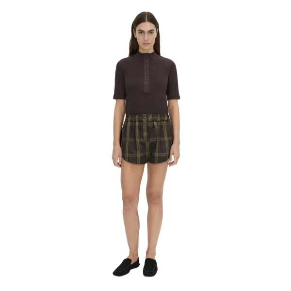 Camilla and Marc Aubrey Elbow Sleeve Rib Top in Hickory
