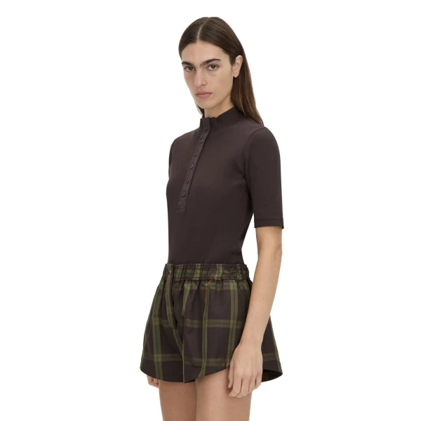 Camilla and Marc Aubrey Elbow Sleeve Rib Top in Hickory
