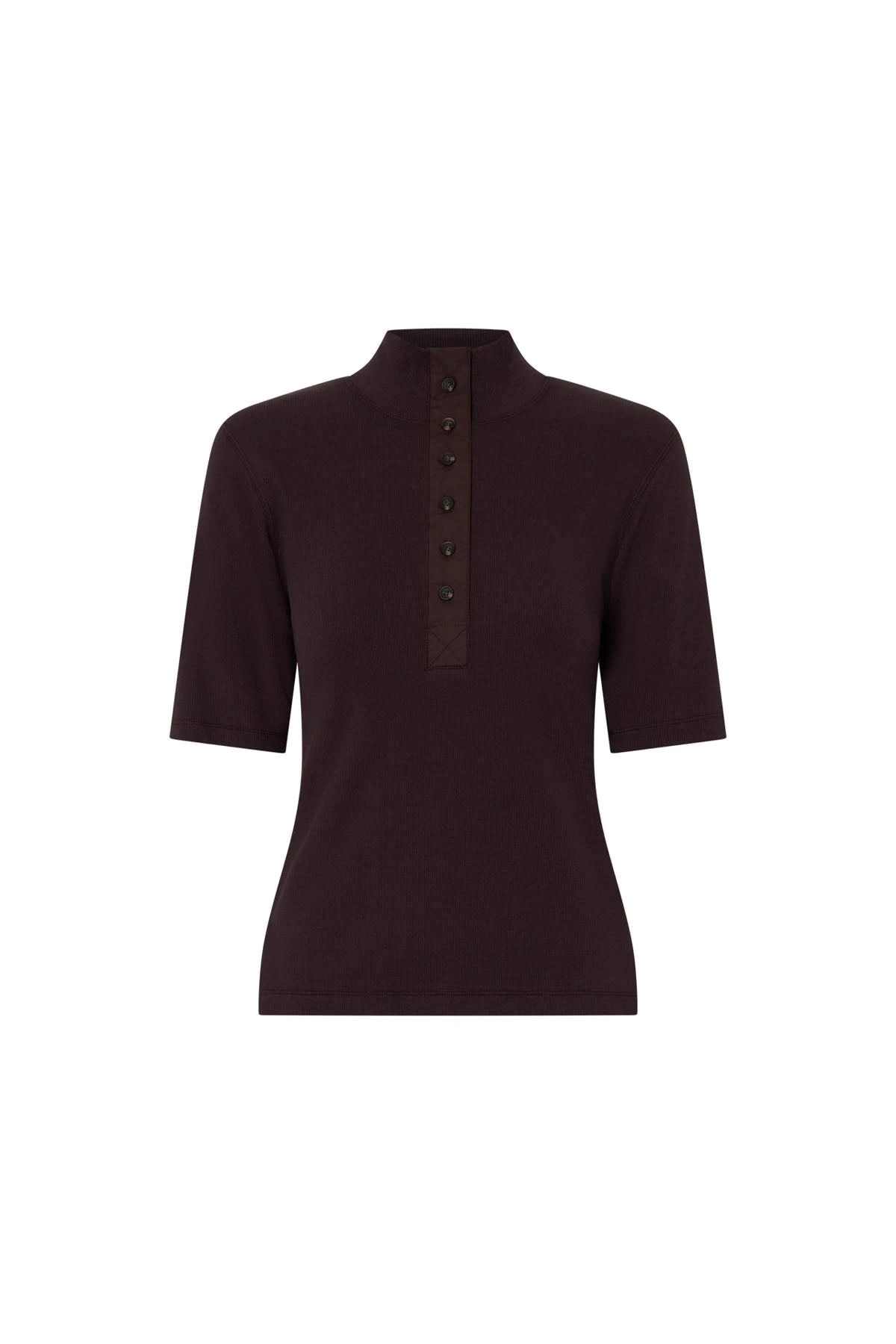 Camilla-and-Marc-Aubrey-Elbow-Sleeve-Rib-Top-in-Hickory Camilla and Marc Aubrey Elbow Sleeve Rib Top in Hickory | Tops | Luxury Shoes