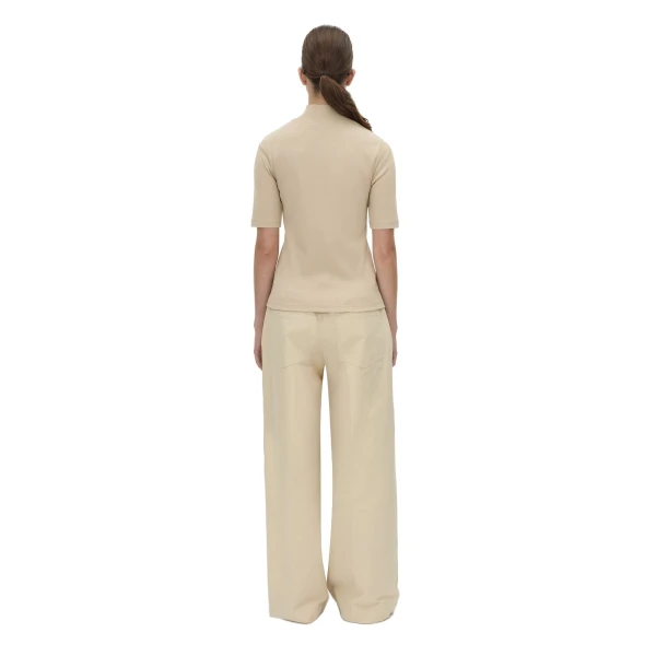 Camilla and Marc Aubrey Elbow Sleeve Rib Top in Latte