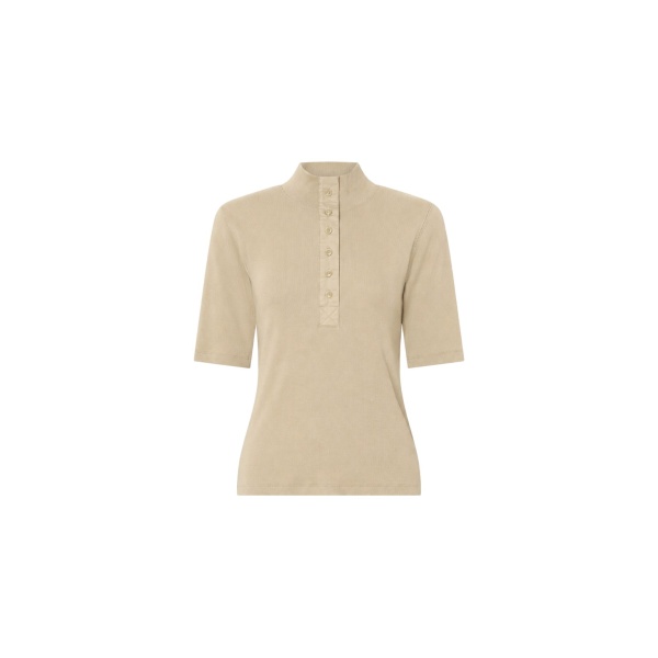 Camilla and Marc Aubrey Elbow Sleeve Rib Top in Latte | Tops | Luxury Shoes 