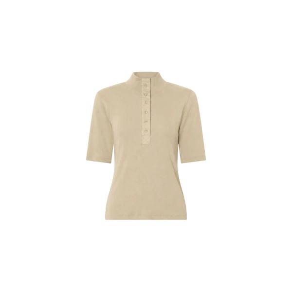 Camilla and Marc Aubrey Elbow Sleeve Rib Top in Latte | Tops | Luxury Shoes 