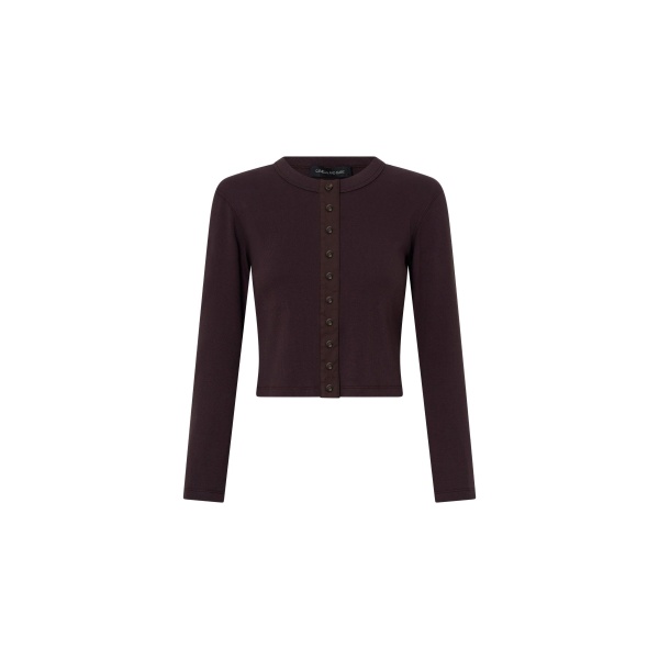 Camilla and Marc Aubrey Long Sleeve Rib Top in Hickory | Tops | Luxury Shoes 