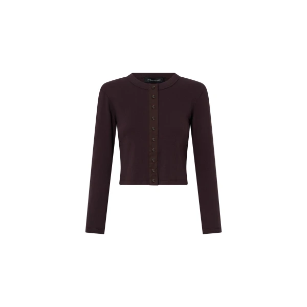 Camilla and Marc Aubrey Long Sleeve Rib Top in Hickory | Tops | Luxury Shoes 