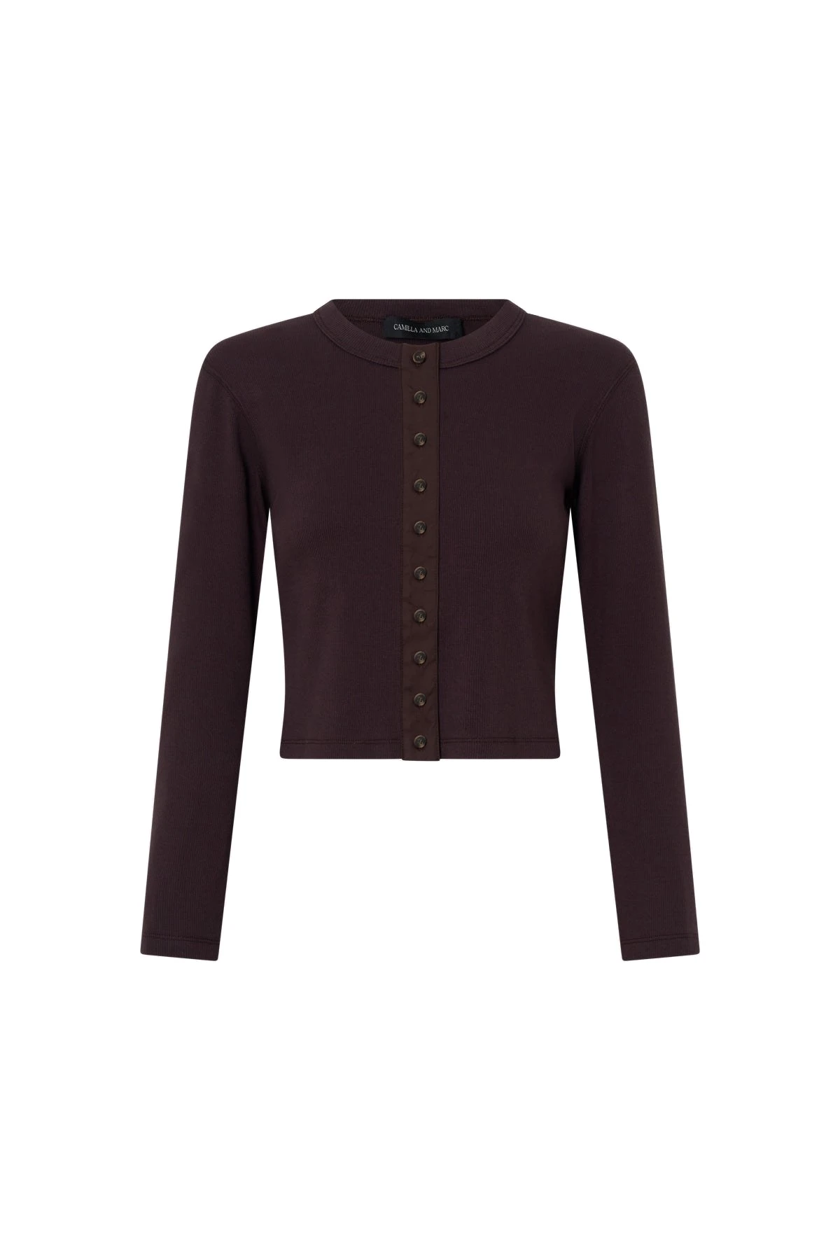 Camilla-and-Marc-Aubrey-Long-Sleeve-Rib-Top-in-Hickory Camilla and Marc Aubrey Long Sleeve Rib Top in Hickory | Tops | Luxury Shoes