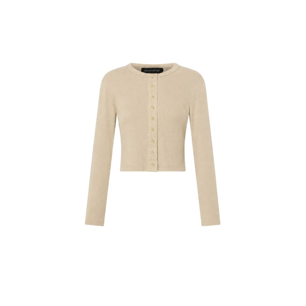 Camilla and Marc Aubrey Long Sleeve Rib Top in Latte | Tops | Luxury Shoes 