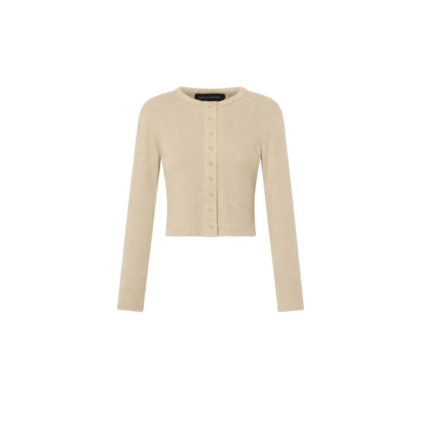 Camilla and Marc Aubrey Long Sleeve Rib Top in Latte | Tops | Luxury Shoes 