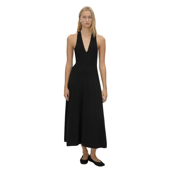 Camilla and Marc Aurore Knit Midi Fitted Dress in Black