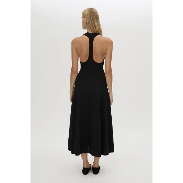 Camilla and Marc Aurore Knit Midi Fitted Dress in Black