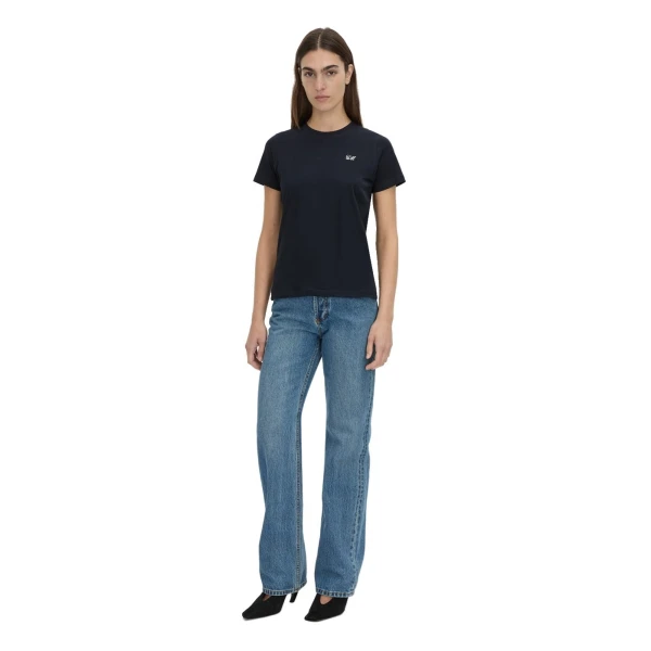 Camilla and Marc Birdie Fitted Print Tee in Navy and White