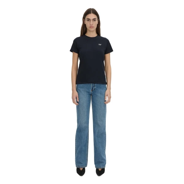 Camilla and Marc Birdie Fitted Print Tee in Navy and White