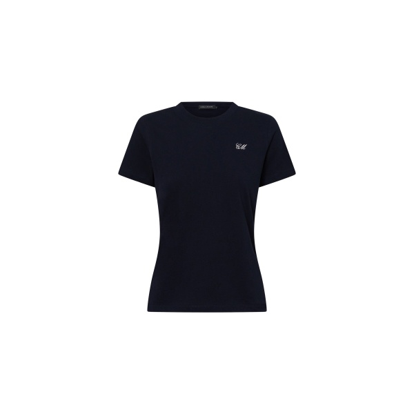 Camilla and Marc Birdie Fitted Print Tee in Navy and White | Tops | Luxury Shoes 