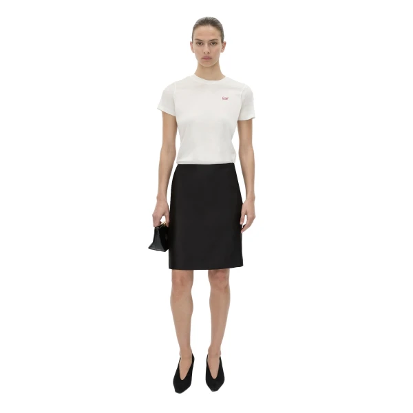 Camilla and Marc Birdie Fitted Print Tee in Soft White and Red