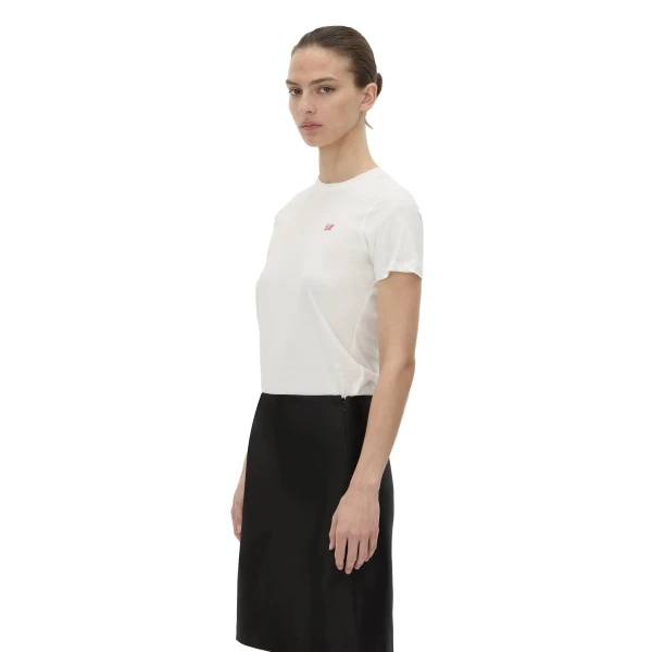 Camilla and Marc Birdie Fitted Print Tee in Soft White and Red