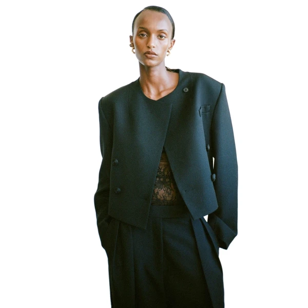 Camilla and Marc Caius Relaxed Cropped Blazer in Black